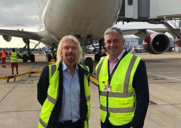 Sir Richard Branson with Gatwick Airport CEO Stewart Wingate