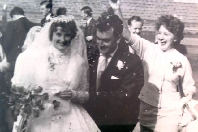 The couples wedding day, October 4, 1958