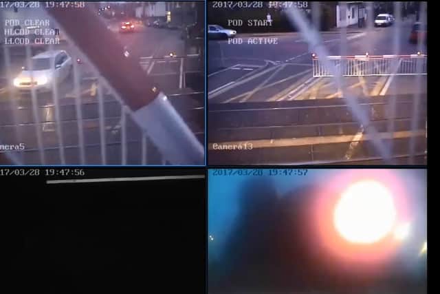 CCTV of the incident at the Billinghurst level crossing