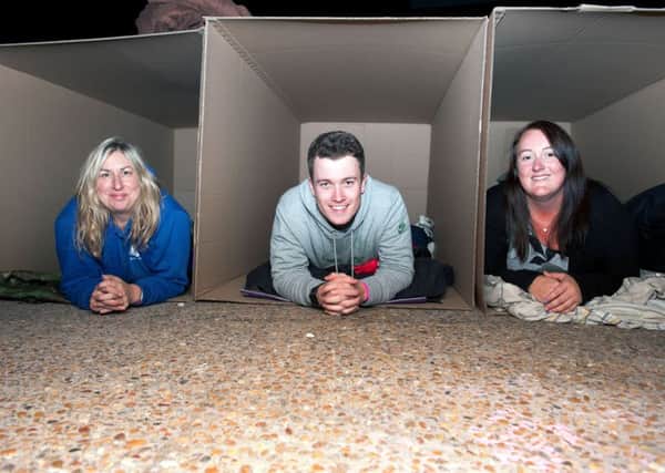 The Observer's Kerry Stevens, Stephen Wynn-Davies and Maria Hudd at The Big Sleep in Hastings. Photo by Frank Copper.