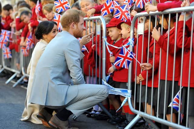 Harry and Meghan, Duke and Duchess of Sussex visit Chichester. Pic Steve Robards SR1825324 SUS-180310-125820001