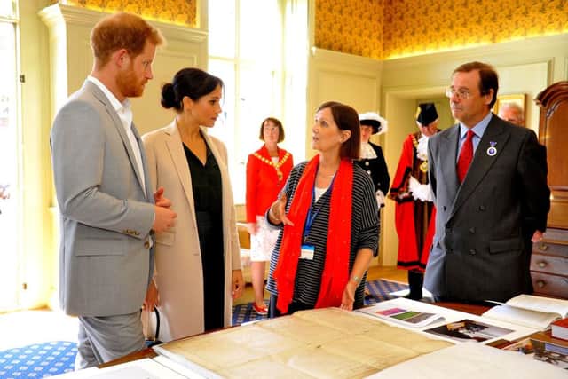 Harry and Meghan, Duke and Duchess of Sussex visit Chichester. Pic Steve Robards SR1825438 SUS-180310-131048001