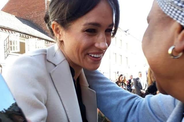 Anjalee managed to capture the beautiful moment when a woman called Anna asked Meghan for a hug. Picture contributed