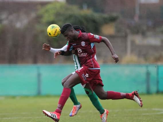 Ansu Janneh in action for Hastings United. Picture by Scott White