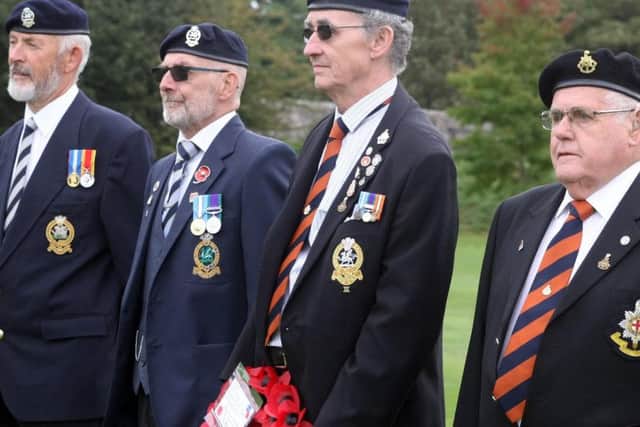 From left, Stuart Ingrey, Richard Jenner, (Queens Regiment) and David Tilley and John Walters (Royal Sussex Regiment). Picture by Derek Martin