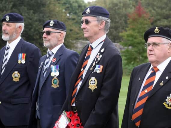 From left, Stuart Ingrey, Richard Jenner, (Queens Regiment) and David Tilley and John Walters (Royal Sussex Regiment). Picture by Derek Martin