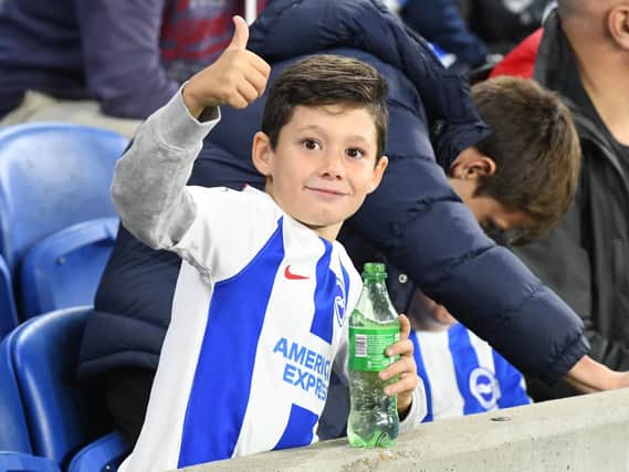 A young fan at the Amex last night. Picture by PW Sporting Photography