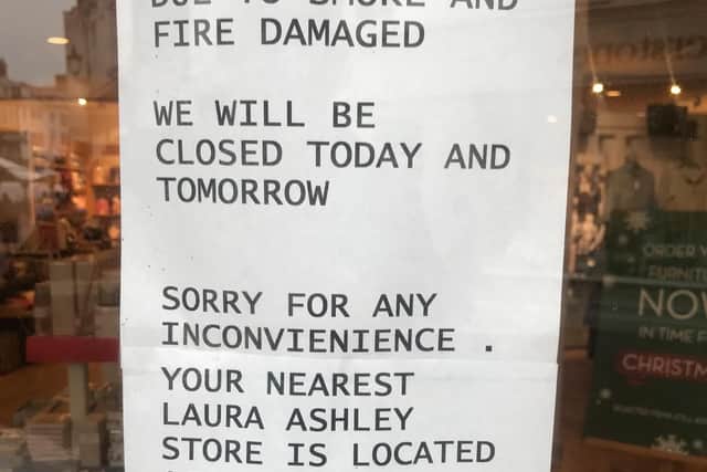 A note on the store's window