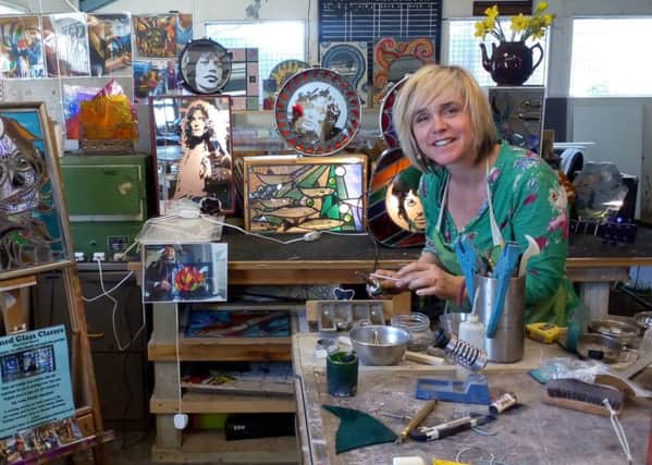 Artist Anna Davies who creates bespoke stained glass