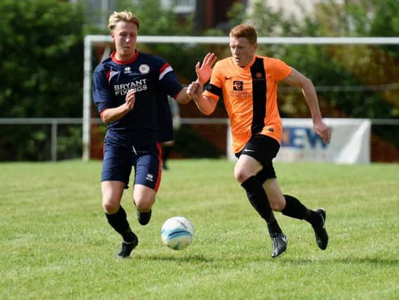 Billingshurst substitute Jordan Stallibrass, in action last season (left), scored with five minutes remaining to put 'Hurst 3-2 up in their 4-2 home win over Littlehampton Town on Saturday. Picture by Liz Pearce.
