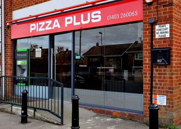 Plans to extend opening hours for pizza shop refused by councillors,  exterior shot Pizza Plus, Lambs Farm Road, Roffey. Pic Steve Robards SR1827238 SUS-180810-154914001