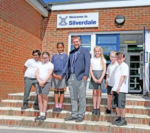 Jonathan Morris, principal of Silverdale Primary Academy, with pupils
