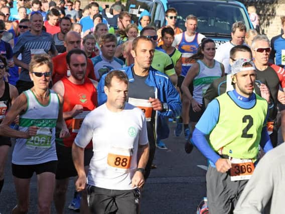 Runners shortly after the start in Westgate / Picture by Derek Martin