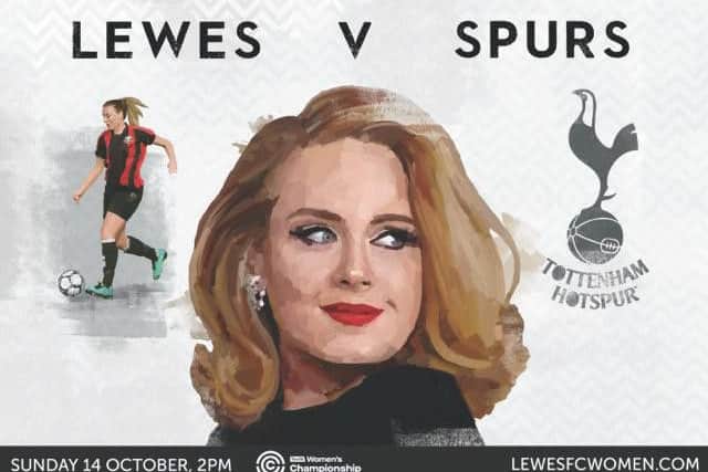 The poster promoting Sunday's match with Tottenham Hotspur