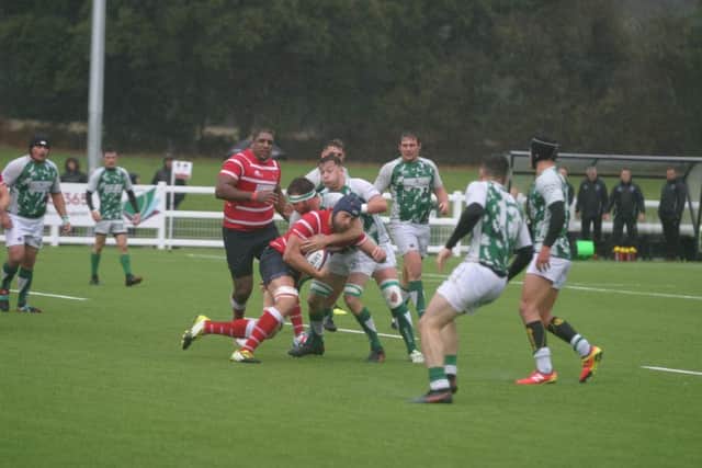 Match action for Horsham Rugby Club at home to Charlton Park. Photo by Clive Turner