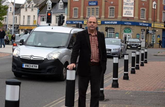 ks180494-2 Bognor Bollards  phot kate
Cllr Francis Oppler who is delighted that new bollards have been  nstalled in Longford Road.ks180494-2 SUS-180810-174818008