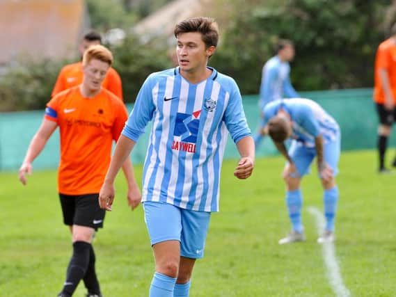 Michael Waller was at the double in Worthing United's defeat to Hailsham Town. Picture by Stephen Goodger