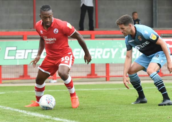 Football: League 2

Crawley Town v Stevenage

Pictured is Crawley  Town's  Dominic Poleon in action. 

Crawley Town Football Club, Checkatrade Stadium, Winfield Way, Crawley, West Sussex. 

Picture: Liz Pearce 11/08/2018

LP181085 SUS-181108-190439008