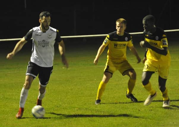 Jack McLean on the ball for Bexhill United against Haywards Heath Town. Pictures by Simon Newstead