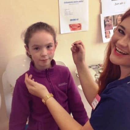 Face painting was just one of the activities used to help the children feel more at ease