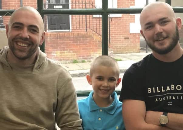Leon Horspool, Vinnie and Sam Walsh braved the shave for Macmillan Cancer Support