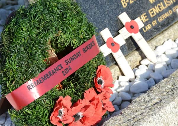 A remembrance day wreath at Shoreham Airport