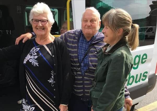 Spencer Gee (centre) in Upper Beeding using the Community Minibus Association (West Sussex)