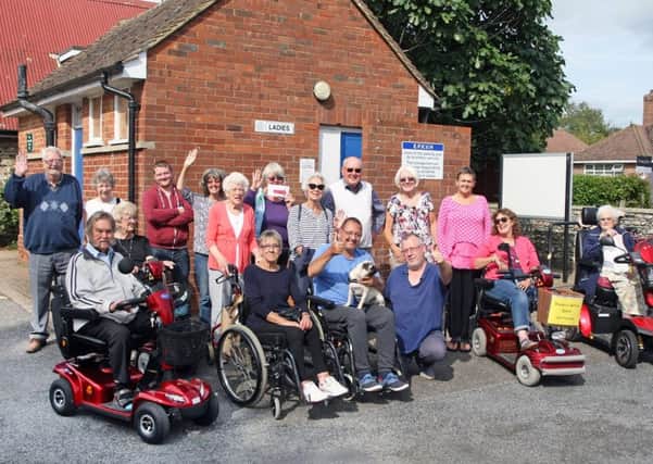 Disability Action Group of East Preston supporters at the toilet block in Sea Road, East Preston. Picture: Derek Martin DM17841772a