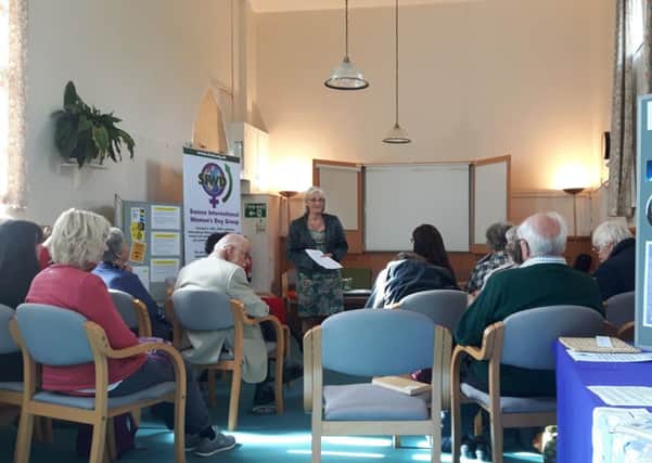 Speakers discussed peace and justice at an International Day of Peace put together by Sussex International Womens Day Group and Servas Britain