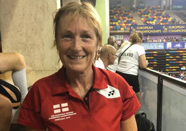 Cathy Bargh at the European Senior Badminton Championships