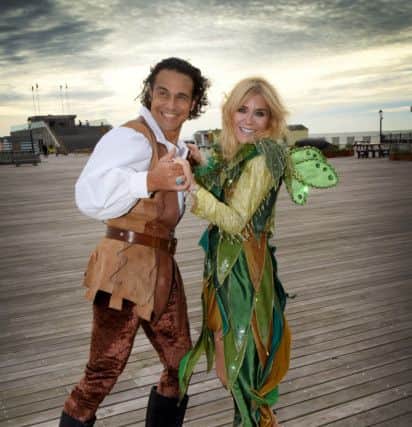 Photocall for Jack and the Beanstalk with Michelle Collins and Chico at the White Rock Theatre. SUS-181210-144839001