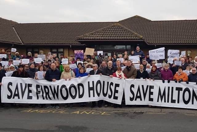 The protest against the closure of Firwood House and Milton Grange