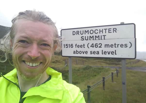 Eoghan at the Drumochter Summit