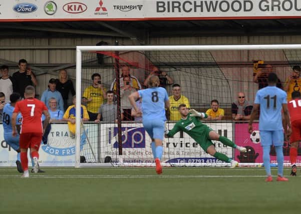 Eastbourne Borough V Torquay United - Torquay score from the penalty spot (Photo by Jon Rigby) SUS-181015-112229002