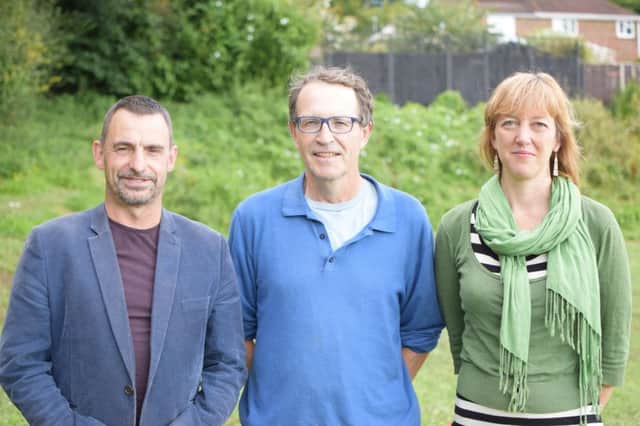 Local Green Party councillors Johnny Denis, Tony Rowell and Jo Carter