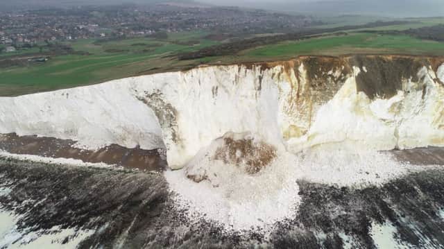 Sunday's chalk fall at Seaford Head. Photograph by Eddie Mitchell