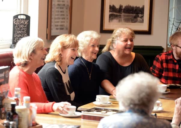 Organiser Diane Guest, back right, with guests at the second meeting of Meet Up Mondays. Picture: Kate Shemilt ks180517-1