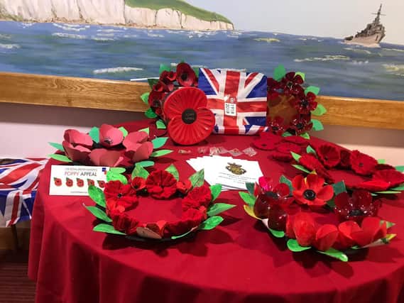 Poppy wreaths made by residents of King's Lodge.