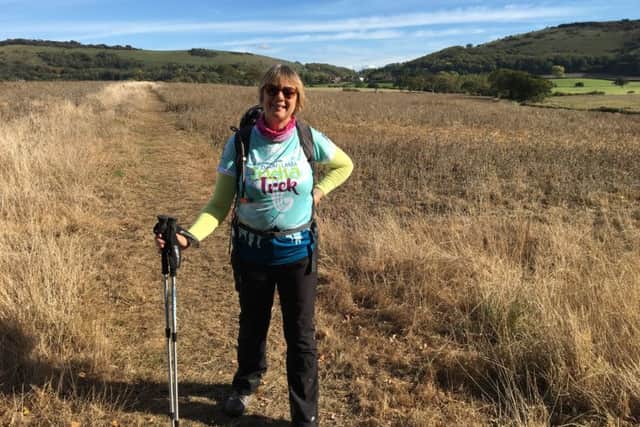 Nursing assistant Katie Barrett is trekking after a hip replacement