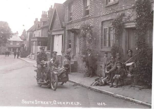 Soldiers in South Street, Cuckfield in WWI.