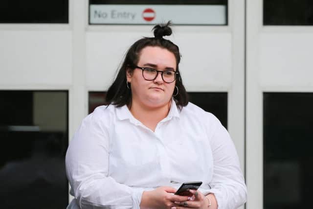 Asha Dawes pictured outside Hove Crown Court at a previous hearing
