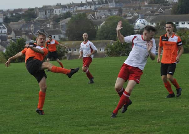 Action from The JC Tackleway's 4-1 win at home to Mountfield United. Pictures by Simon Newstead