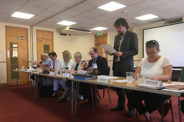 West Sussex county councillors discussing the Woodlands Meed college site at a CLC meeting in June
