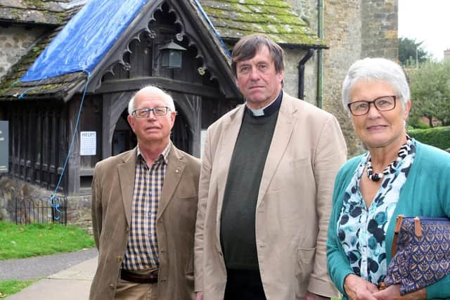 Vicar Michael Maine and church wardens Kate Berry and Brian Cutler. Photo by Derek Martin Photography