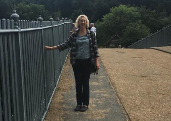 Sally Wallbridge at Iron Bridge in Shropshire SUS-181019-124857001