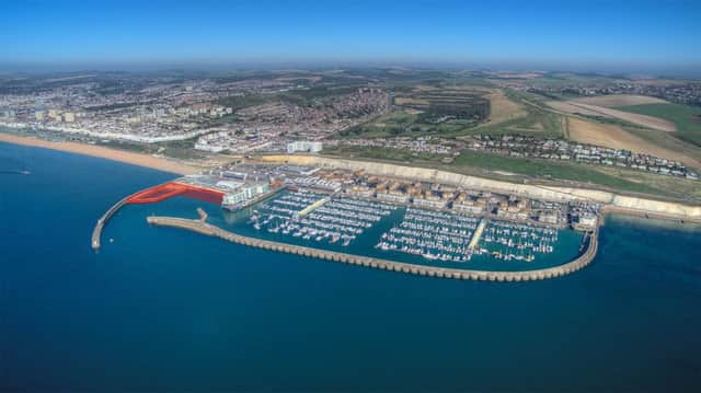 Brighton Marina: proposals are for the site marked in red