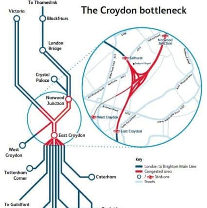 Croydon Bottleneck trainlines and junctions going into East Croydon