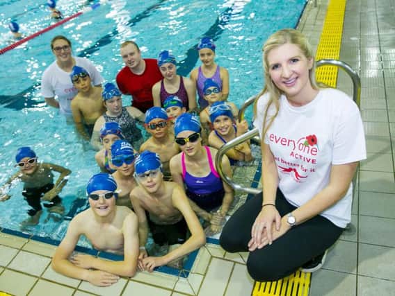 Rebecca Adlington with swimmers at Westgate Leisure Centre. Picture contributed