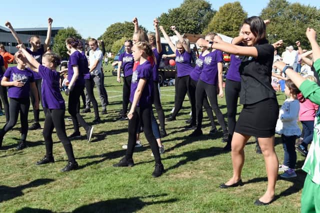 Pictured is when the floss dance was demostrated at the Get Active Festival in West Sussex. Picture: Liz Pearce