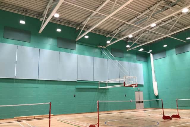 Sports hall inside the new Broadbridge Heath Leisure Centre